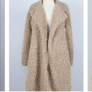 Taupe Sherpa Sweater Coat Sz S/M